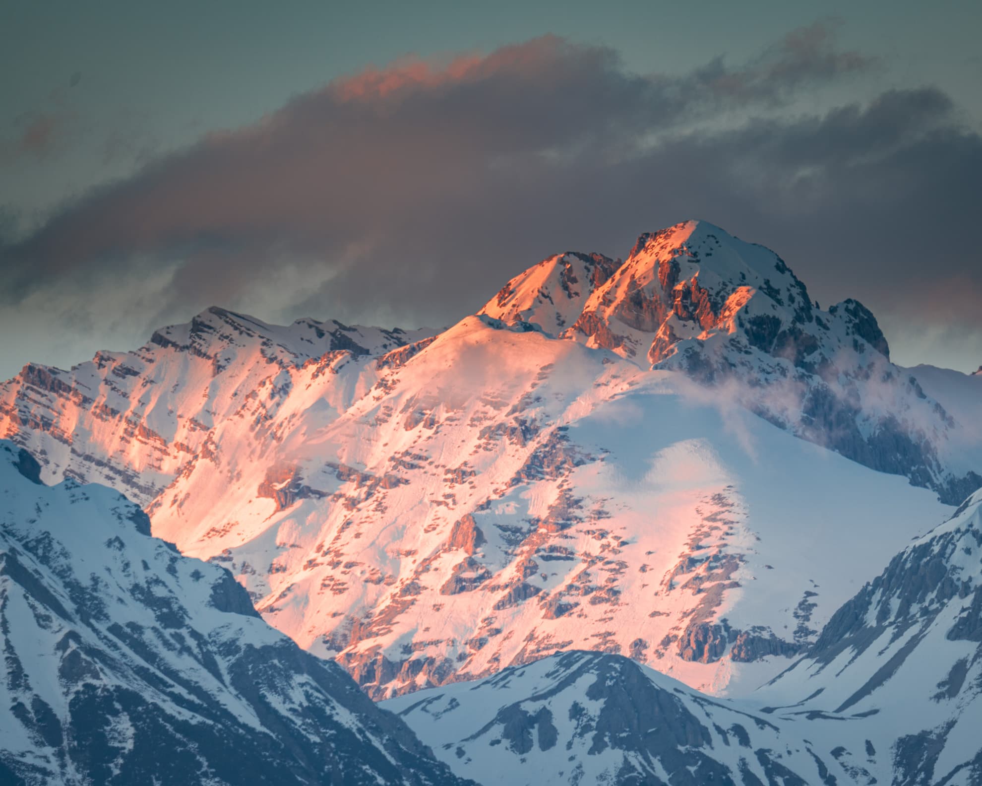 Habicht Alpenglühen im Stubaital